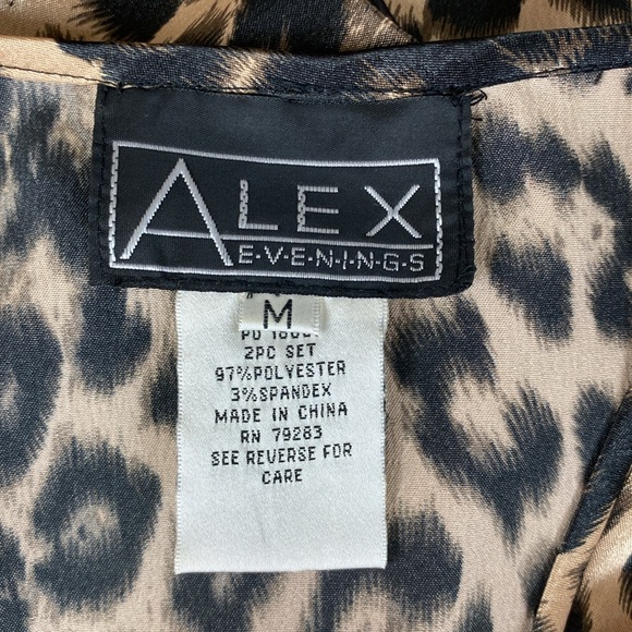 Alex Evenings Cheetah Print Sleeveless Satin Tank Top M - Picture 4 of 5